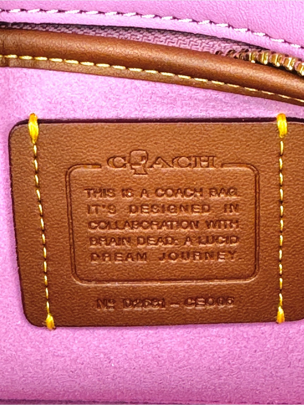 Coach x Brain Dead Pink Teddy Bear Shearling Tote Bag CEO06 Fuchsia NWT Rare - Picture 10 of 12